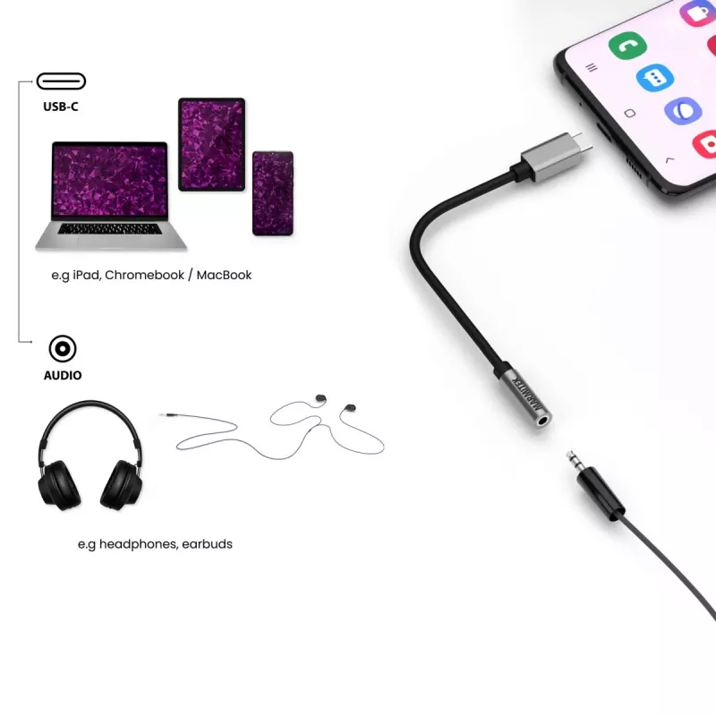 Marmitek Connect USB-C > Audio 8374 adapteri äänilaitteille
