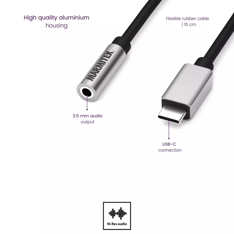 Marmitek Connect USB-C > Audio 8374 adapteri äänilaitteille