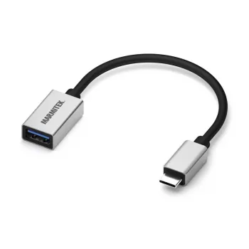 USB-kaapeli Marmitek 08375 0,15 m USB 3.2 Gen 1 USB-C USB-A musta hopea