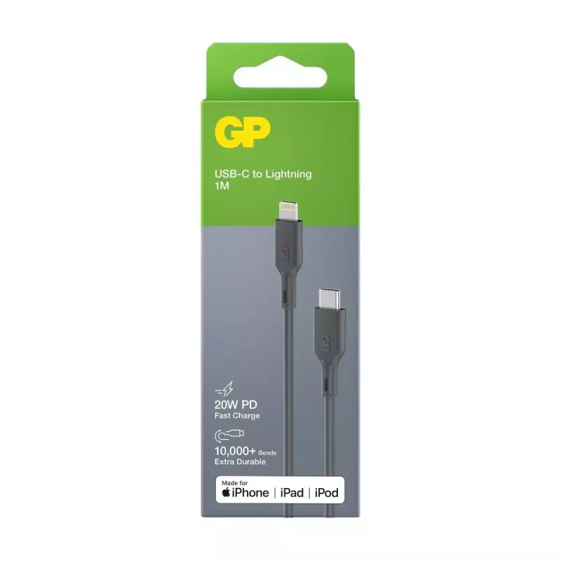 Kaapeli GP Batteries CL1P 1m harmaa Lightning USB C