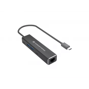 Conceptronic ABBY13B Gigabit Ethernet USB 3.2 Gen 1 -sovitin USB-keskittimellä, GbE, USB-A x 2, USB-C x 2