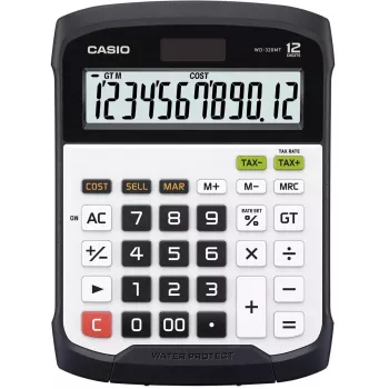 Finanssilaskin Casio WD-320MT pöytämalli 12-numeroinen musta valkoinen