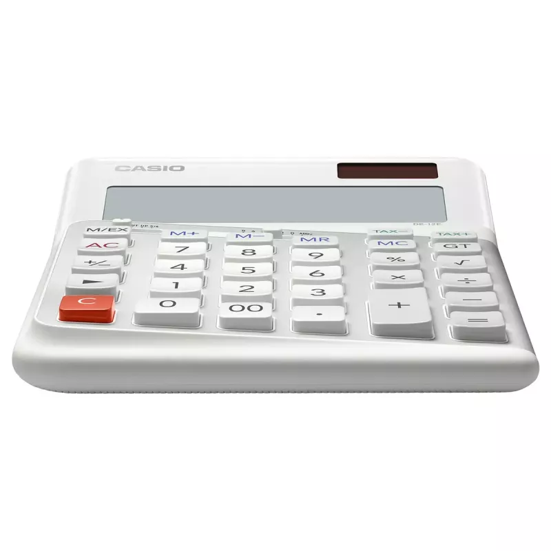 Pöytälaskin Casio DE-12E-WE peruslaskin 12-numeroinen valkoinen