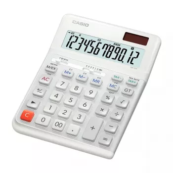 Pöytälaskin Casio DE-12E-WE peruslaskin 12-numeroinen valkoinen