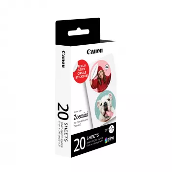 Canon ZINK™ 1.3” esileikatut pyöreät tarrat, 20 arkkia