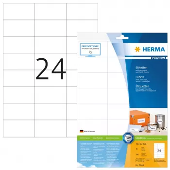 Itseliimautuvat tulostetarrat HERMA Labels Premium A4 70x37 mm