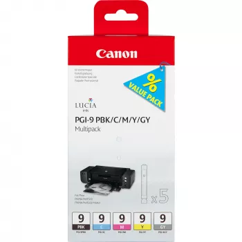 Canon PGI-9 PBK/C/M/Y/GY 5 mustekasettia monipakkaus
