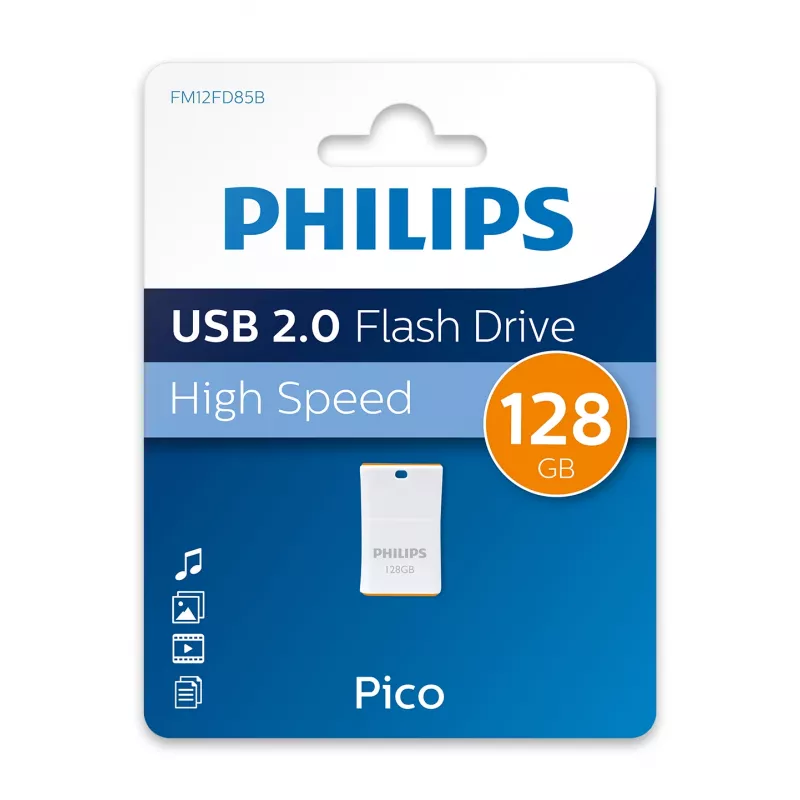 Philips Pico USB-muistitikku 128 GB USB Type-A 2.0 oranssi, valkoinen