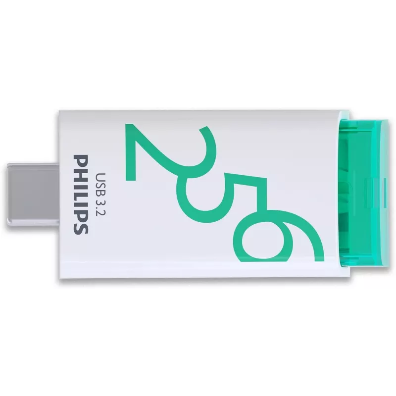 Philips USB 3.2 256 GB Click Series Gen 1 USB-C USB-muistitikku USB Type-A 3.2 Gen 1 (3.1 Gen 1) valkoinen