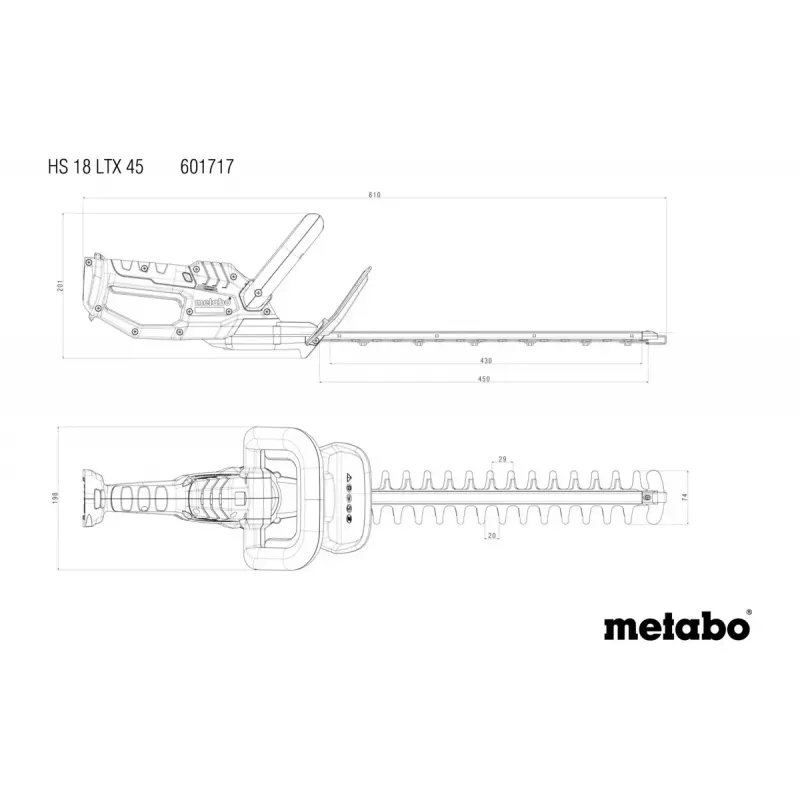 Metabo HS 18 LTX 45 akkuvarsiaidanleikkuri (Tool Only)