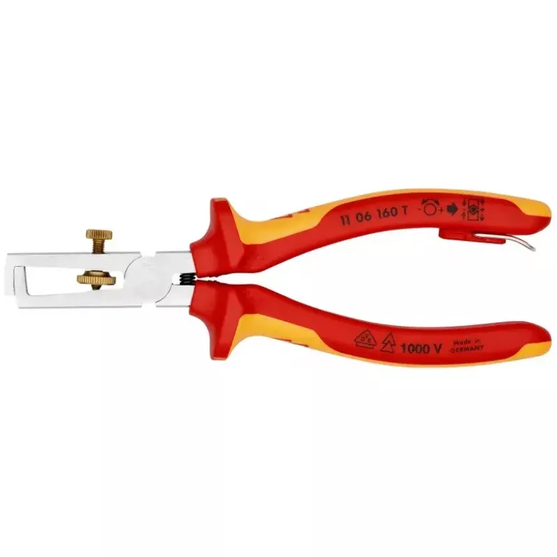 Knipex 11 06 160 T eristetyt kuorintapihdit avautumisjousella, 160 mm