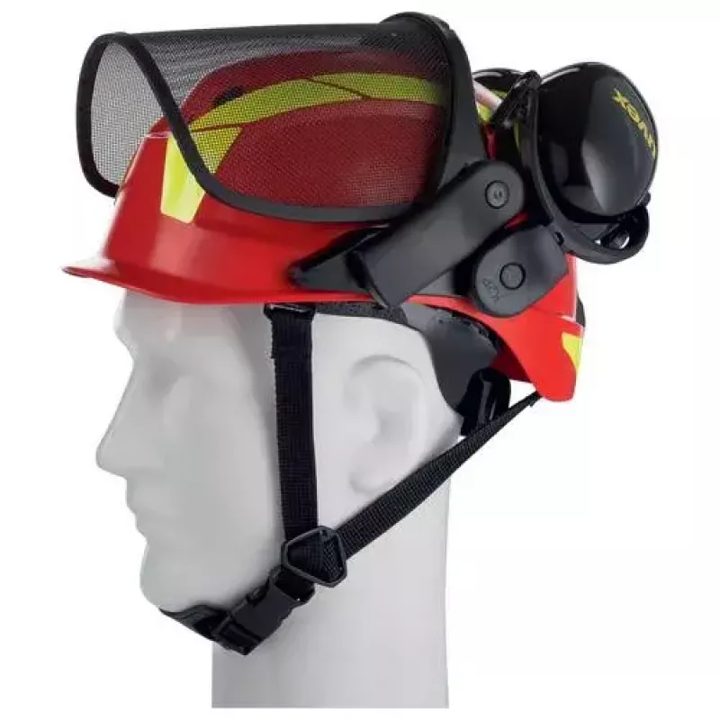 Turvapäähine Uvex 9774238 suuritiheyspolyeteeni HDPE punainen keltainen