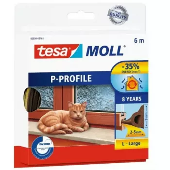 Tiivistenauha TESA P-profiili 6 m ikkunatiiviste ruskea