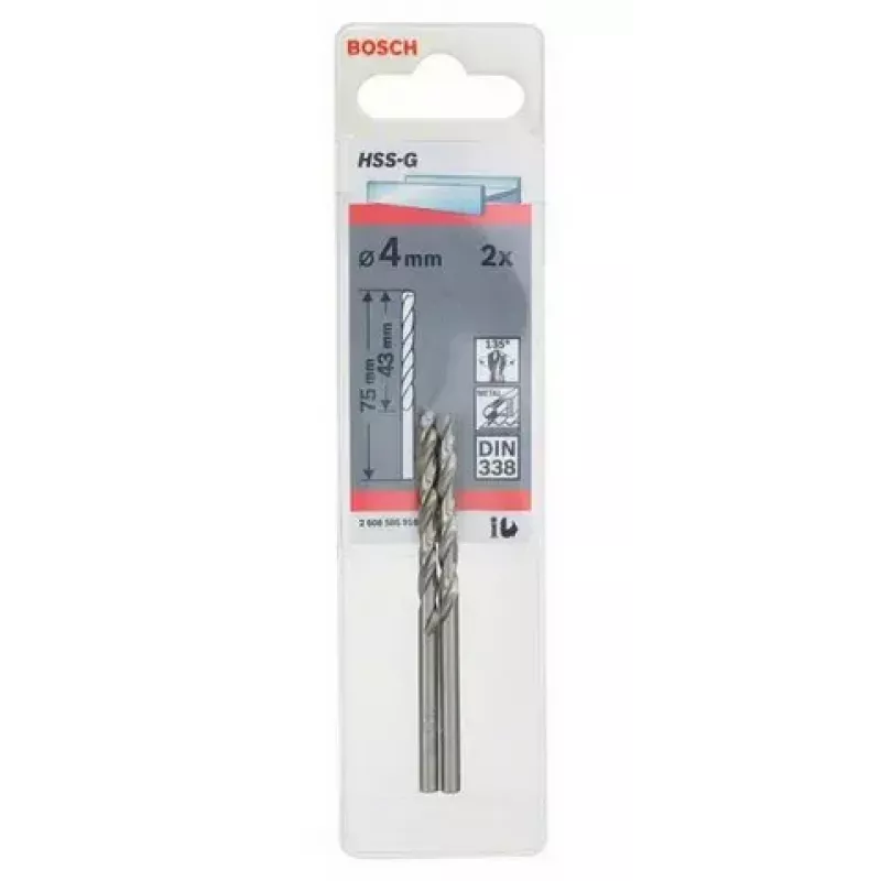 Kierreporanterä Bosch metalliporanterä HSS-G DIN 338 4 mm 2 kpl