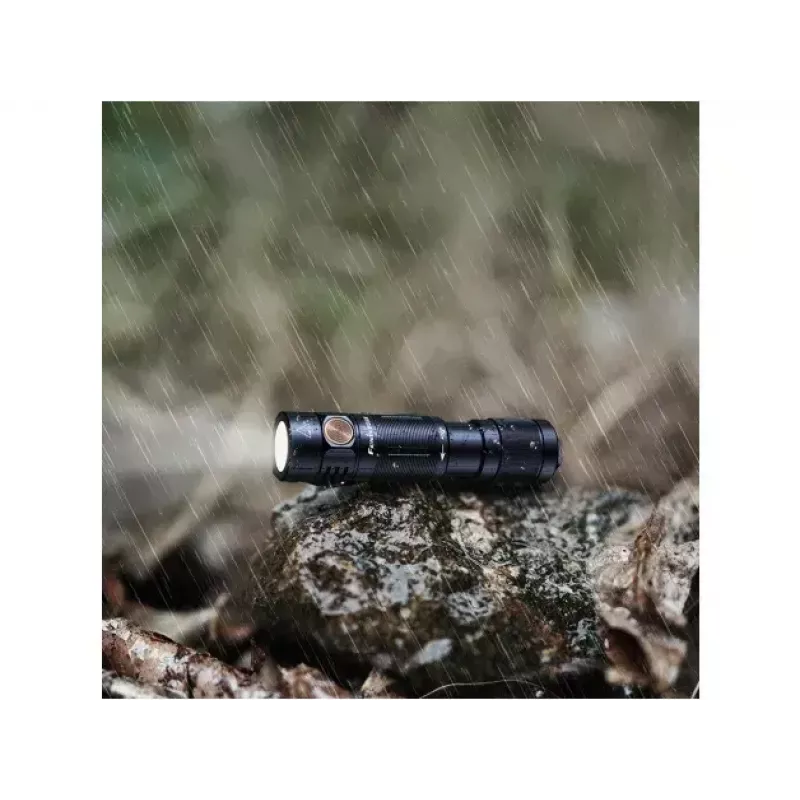 Fenix E05R taskulamppu musta käsitaskulamppu LED duralumiini IP68 30 h