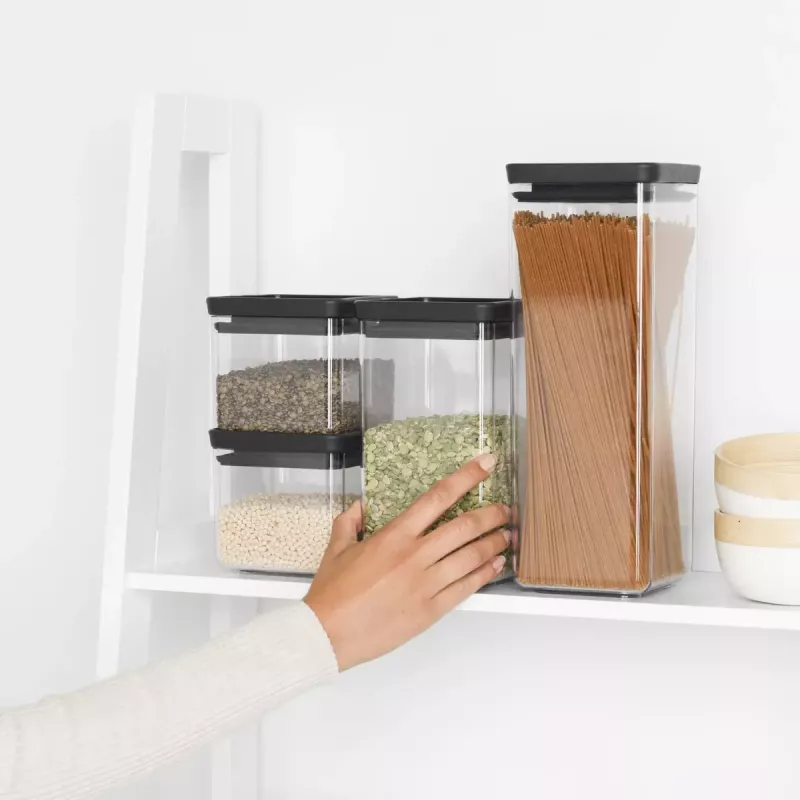 Neliömäinen muovirasialaatikko Brabantia Tasty+