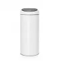 Touch Bin Brabantia 30L pyöreä muovi ruostumaton teräs valkoinen