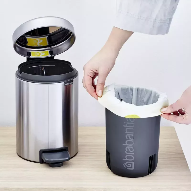 Brabantia newIcon poljinjäteastia pyöreä harjattu teräs