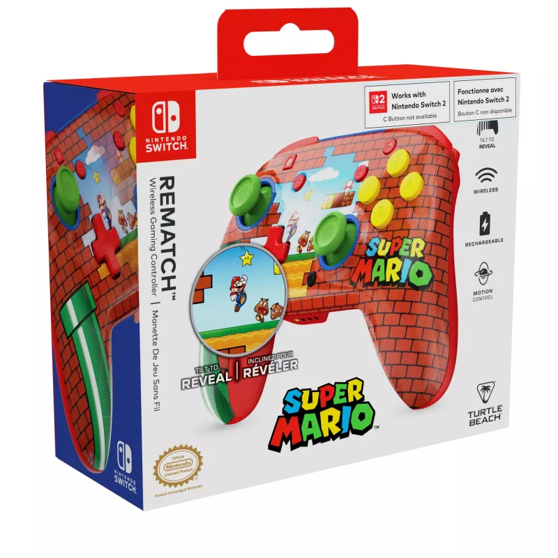 Turtle Beach Rematch langaton ohjain Nintendo Switchille, Mario Bricks Reveal