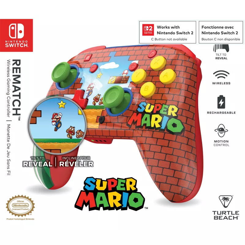 Turtle Beach Rematch langaton ohjain Nintendo Switchille, Mario Bricks Reveal