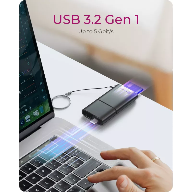 ICY BOX 2-in-1-kortinlukija USB Type-A- ja USB Type-C-liitännällä