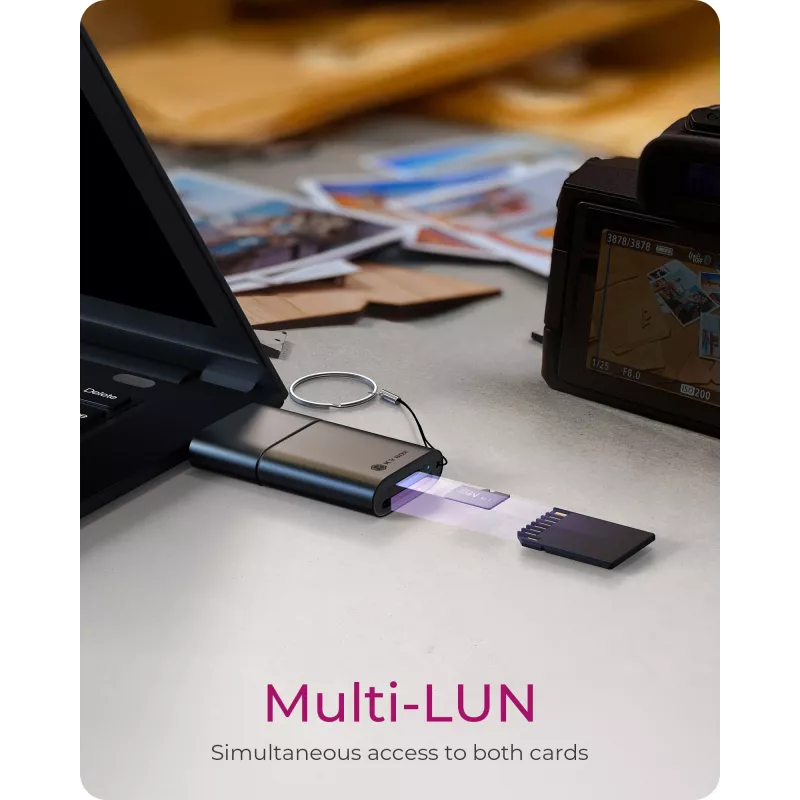 ICY BOX 2-in-1-kortinlukija USB Type-A- ja USB Type-C-liitännällä