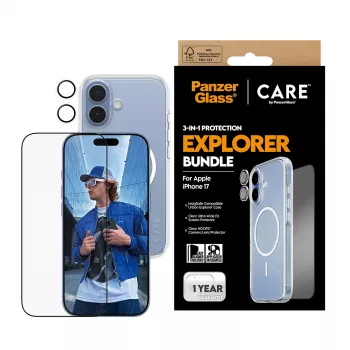 PanzerGlass CARE 3-in-1 Flagship Explorer -sarja iPhone 17 naarmu- ja iskunkestävä