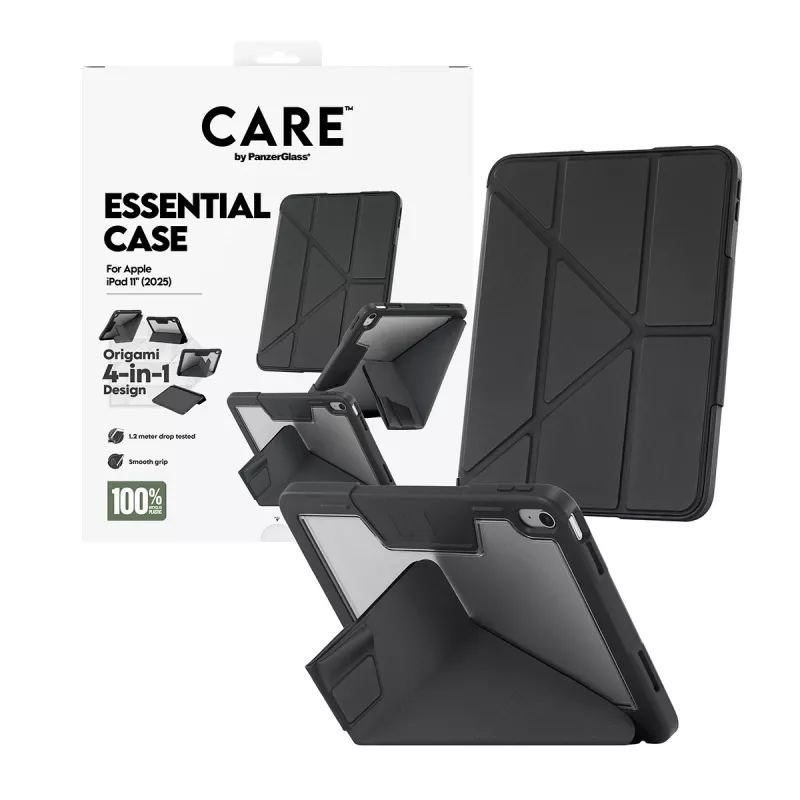 Tabletin kotelo PanzerGlass TPU Essential Case iPad 11 (2025) – musta