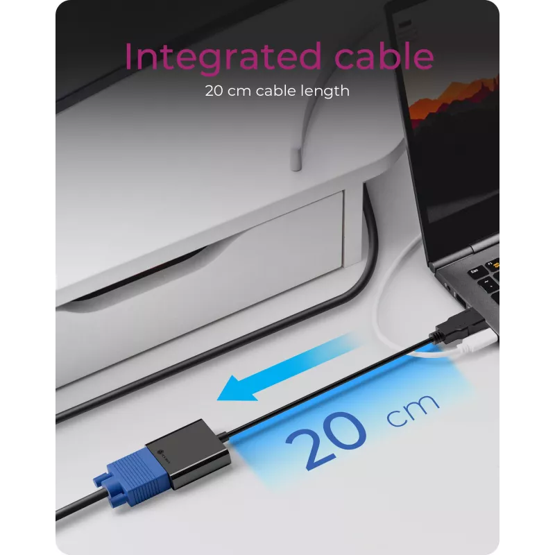 HDMI-VGA-sovitin IcyBox IB-AC502a — HDMI A (uros) VGA (naaras) -sovitin