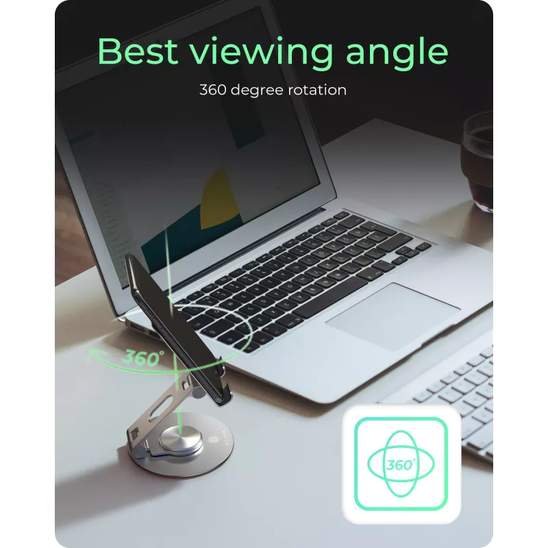 Älypuhelin- ja tablettiteline icybox IB-TH201-R — 360° kääntyvä teline puhelimille ja tableteille