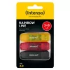 Intenso Rainbow Line USB-muistitikku 8 GB, USB-A 2.0, 3 kpl:n monipakkaus, monivärinen