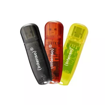 Intenso Rainbow Line USB-muistitikku 8 GB, USB-A 2.0, 3 kpl:n monipakkaus, monivärinen