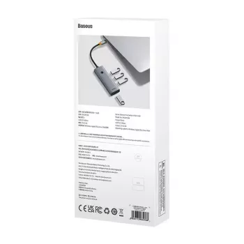Baseus 4in1-keskitin UltraJoy USB-C–USB 3.0 harmaa kaapeli