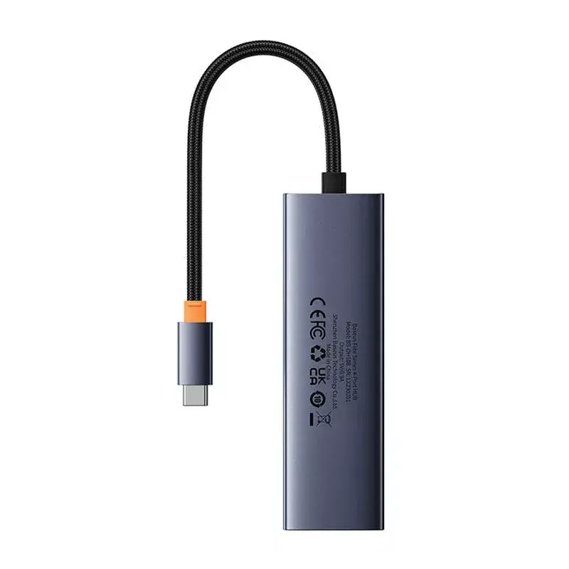 Baseus 4in1-keskitin UltraJoy USB-C–USB 3.0 harmaa kaapeli