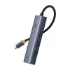 Baseus 4in1-keskitin UltraJoy USB-C–USB 3.0 harmaa kaapeli