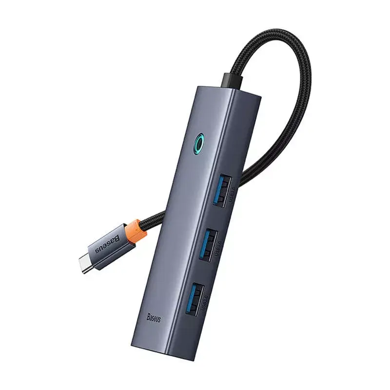 Baseus 4in1-keskitin UltraJoy USB-C–USB 3.0 harmaa kaapeli
