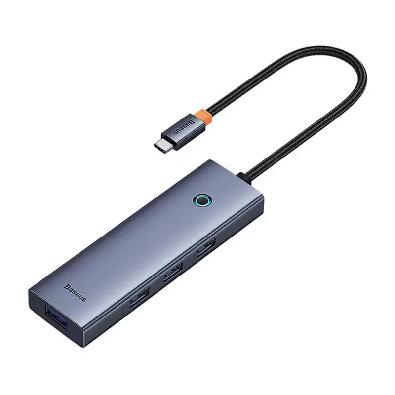 Baseus 4in1-keskitin UltraJoy USB-C–USB 3.0 harmaa kaapeli