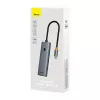 Baseus 4in1-keskitin UltraJoy USB-C–USB 3.0 harmaa kaapeli