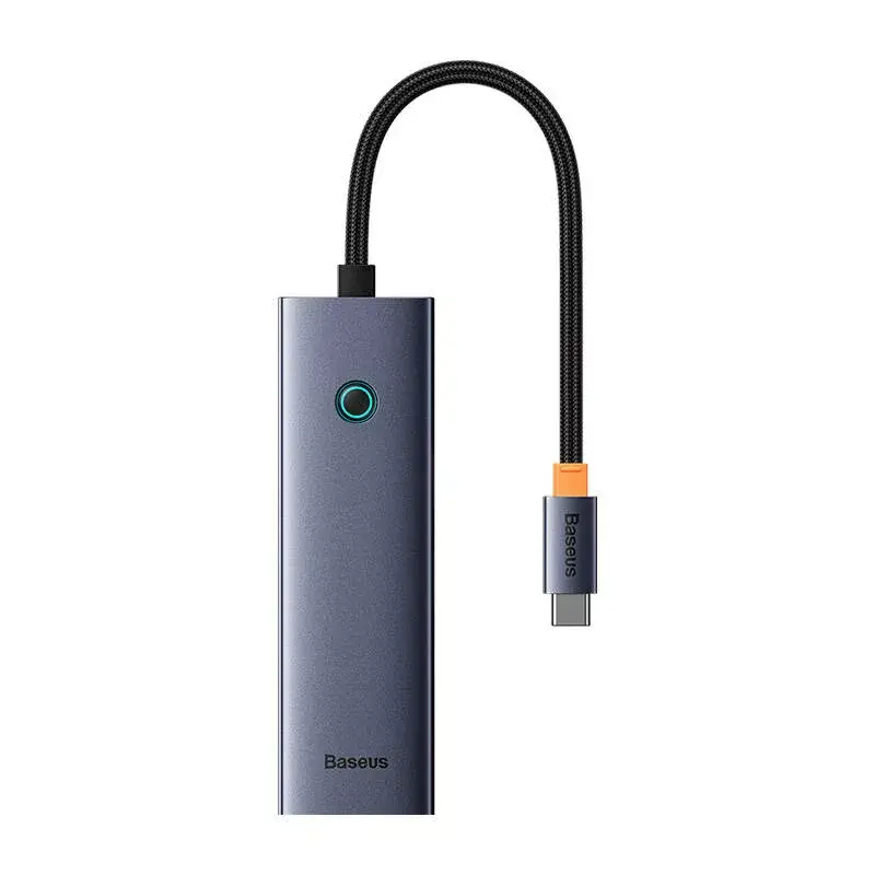 Baseus 4in1-keskitin UltraJoy USB-C–USB 3.0 harmaa kaapeli