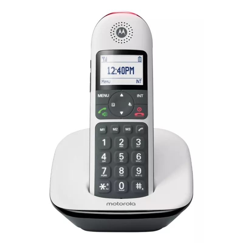 Motorola CD5001 DECT-langaton puhelin isoilla painikkeilla, valkoinen