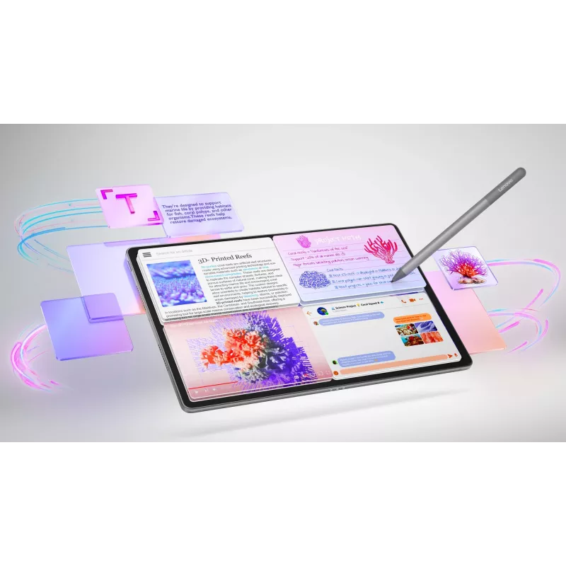 Lenovo Idea Tab Plus ZAG70201SE tabletti, 12,1 tuumaa (30,7 cm) IPS, 8 GB RAM, 256 GB, Wi-Fi, Android 15, kynällä, harmaa