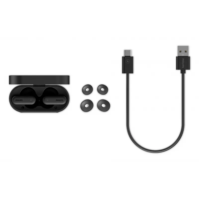 Headset Philips TAT6000BK/00 True Wireless Stereo (TWS) Bluetooth In-ear, 20–20000 Hz, 10 m, musta