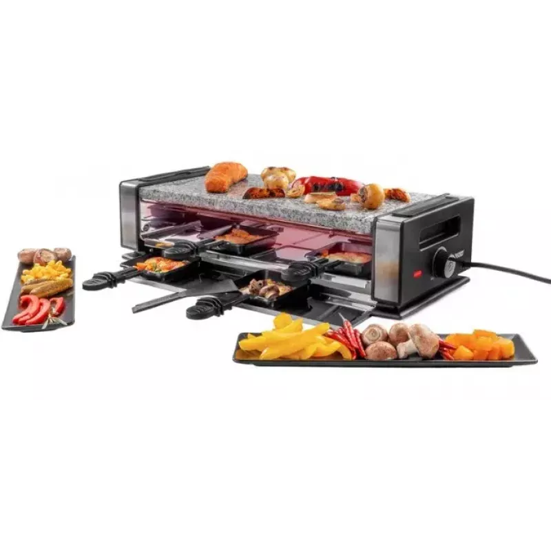 Raclette-grilli Unold Delice Basic 1200 W 8 henkilölle musta ruostumaton teräs