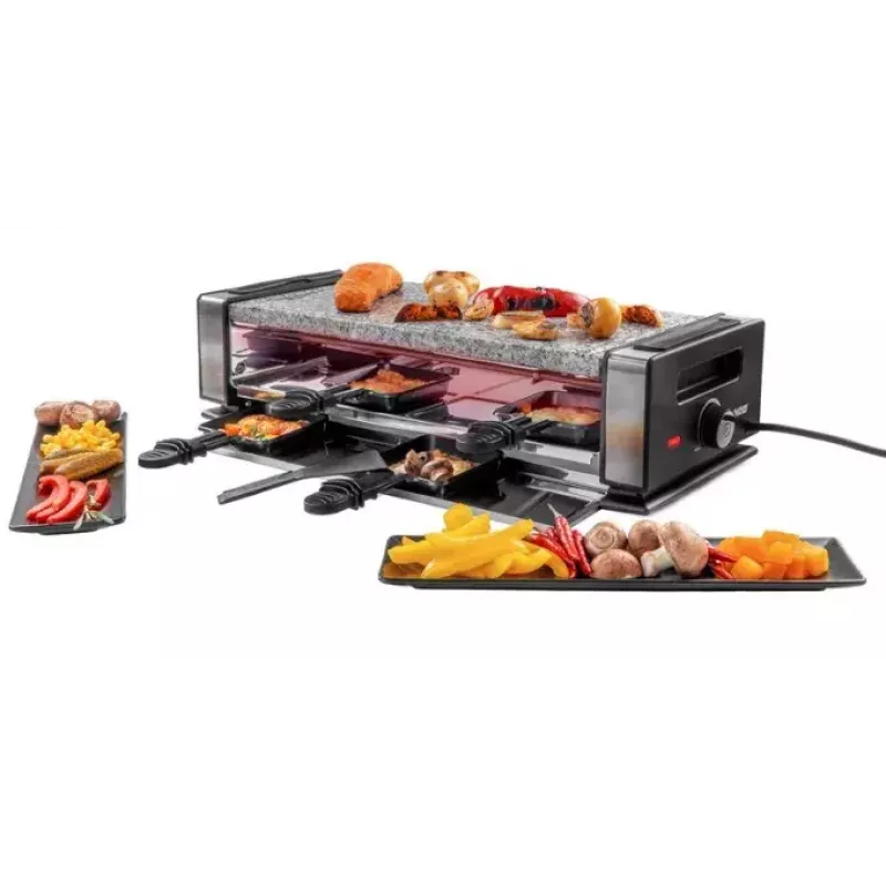 Raclette-grilli Unold Delice Basic 1200 W 8 henkilölle musta ruostumaton teräs