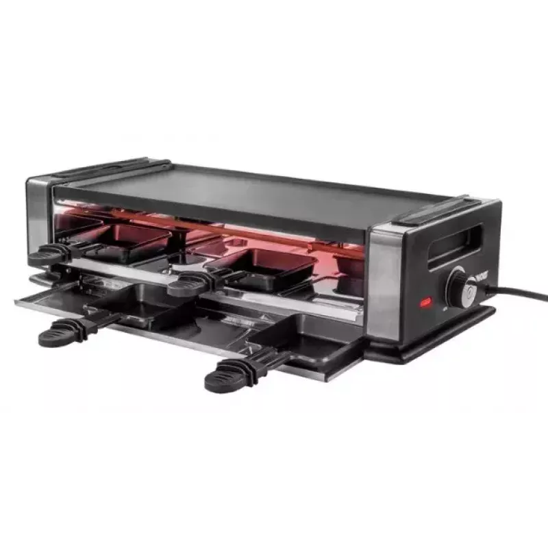 Raclette-grilli Unold Delice Basic 1200 W 8 henkilölle musta ruostumaton teräs