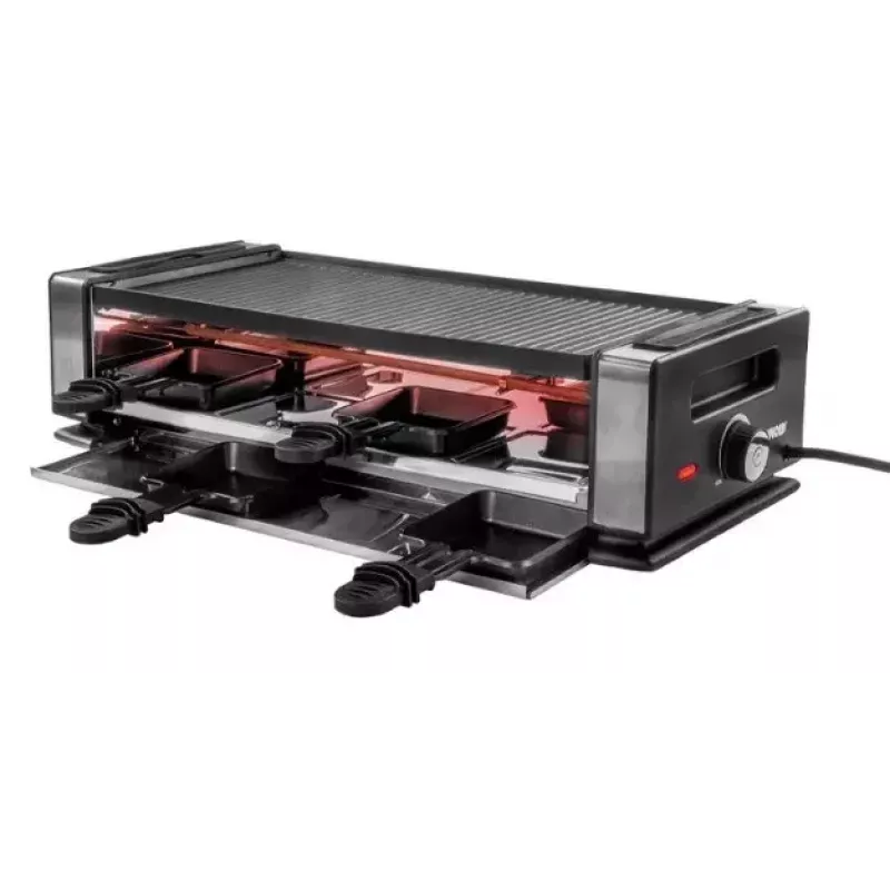 Raclette-grilli Unold Delice Basic 1200 W 8 henkilölle musta ruostumaton teräs
