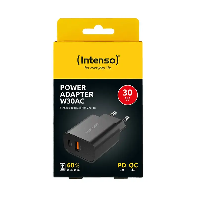 Virtalähde Intenso W30AC 30 W USB-A USB-C musta