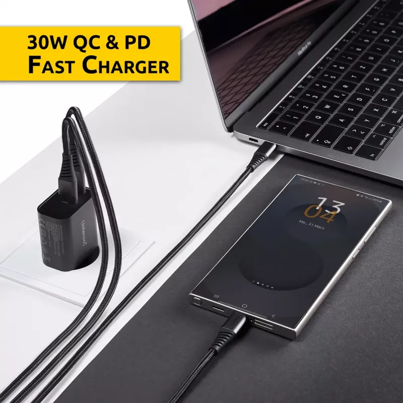 Virtalähde Intenso W30AC 30 W USB-A USB-C musta