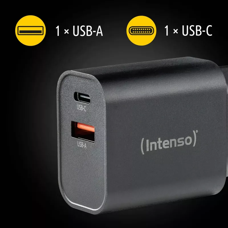 Virtalähde Intenso W30AC 30 W USB-A USB-C musta