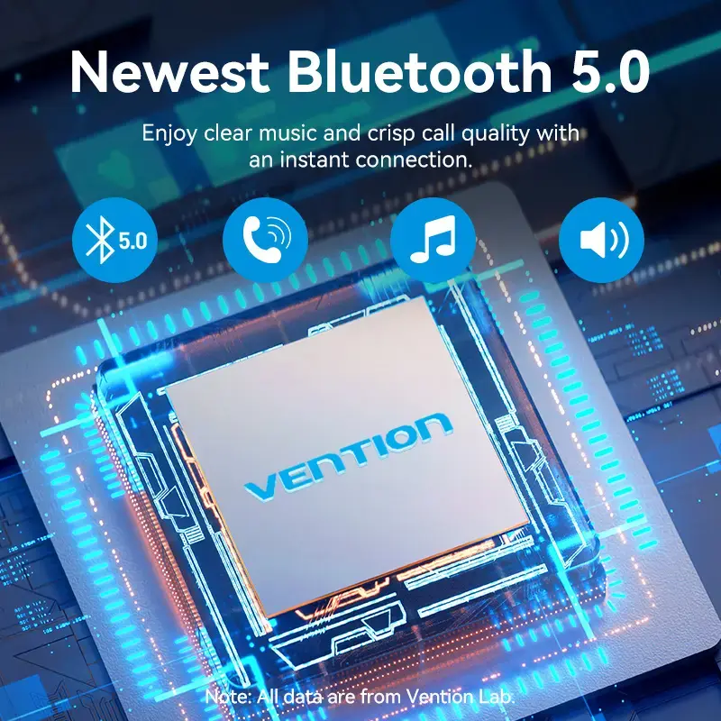 Vention FFLB0 autolaturi FM-lähettimellä, Bluetooth 5.0, 3 USB-porttia (USB-C + 2× USB-A), 30 W PD, 30 W/18 W/5 W, musta